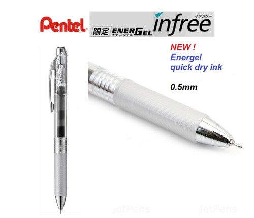 Pentel Energel INFREE BL75TL Gel Ink 0.5mm pen - 1 Dozen BLACK