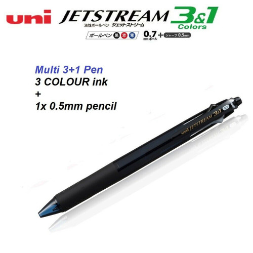 UNIBALL JETSTREAM 3+1 MXE4-400-07 0.7mm 3 COLOUR pen