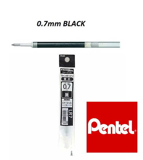 Pentel Energel XLR7 Gel Ink 0.7mm REFILL - 1 DOZEN BLACK