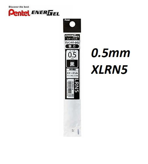 Pentel Energel XLRN5 Needle-Point Gel Ink 0.5mm REFILL - 1 DOZEN BLACK