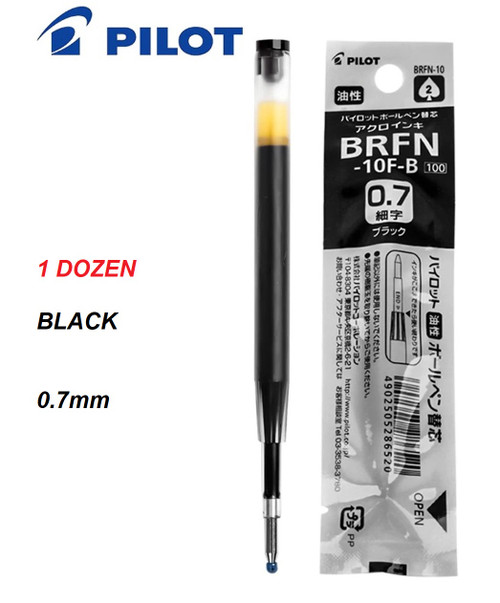 PILOT BRFN-10F-B Refill FINE Tip 0.7mm - 1 Dozen BLACK