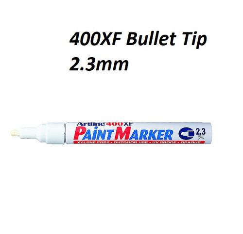 Artline Paint Marker EK400XF Bullet Tip 2.3mm - 1 DOZEN WHITE