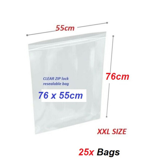 Clear Re-sealable Plastic Storage Bag 76cm x 55cm - 25x bags