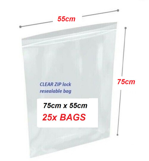 Clear Re-sealable plastic bag 75cm x 55cm XXL - 25x bags
