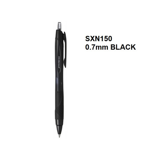 Uniball Jetstream Retractable Gel Pens 0.7mm SXN150-07 - 10x BLACK