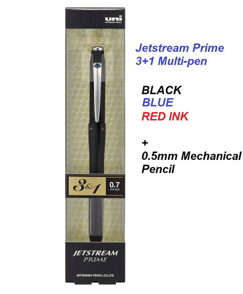 UNI Jetstream Prime 3+1 (MSXE4-5000-07) 0.7mm Multi Pen 3 COLOUR + 0.5mm Pencil