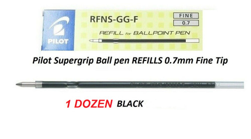 Pilot Supergrip REFILLS RNFS-GG-F 0.7mm - 1 DOZEN BLACK