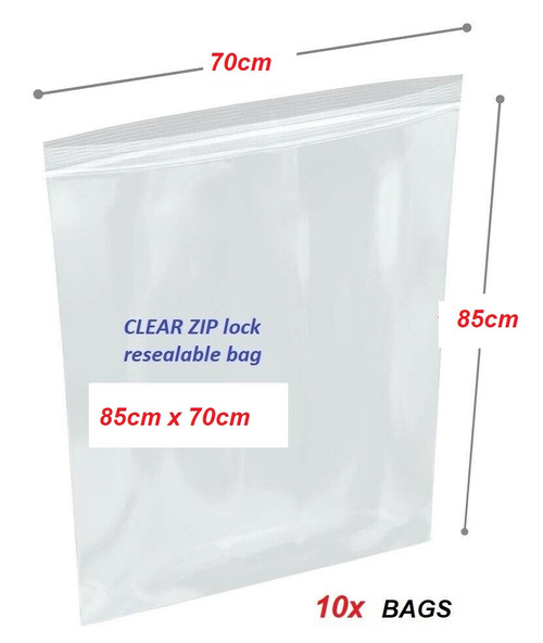 Clear Re-sealable plastic bag 85cm x 70cm XXL - 10x bags