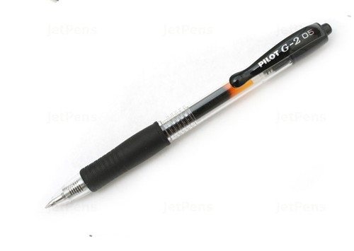 Pilot G2 Retractable Gel Pen Extra FINE tip 0.5mm  - 1 Dozen BLACK