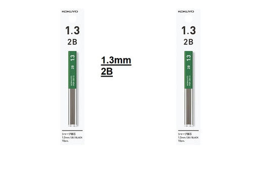 Kokuyo Enpitsu Sharp Pencil Leads 1.3mm 2B Black - 2x TUBES 2B (10pcs)