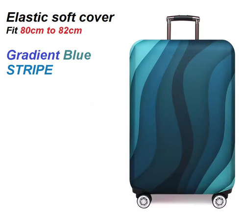 Elastic Polyester luggage cover for 80cm to 82cm GRADIENT BLUE STRIPE