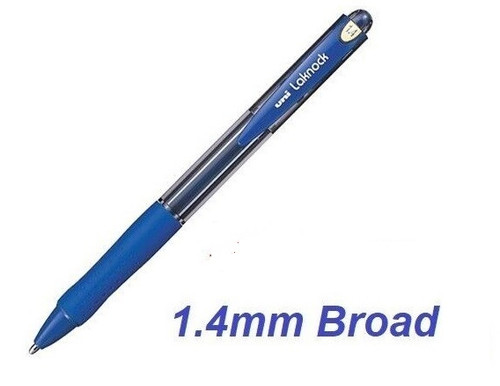 Uniball Laknock SN100 Retractable Ballpoint  1.4mm - 10x BLUE