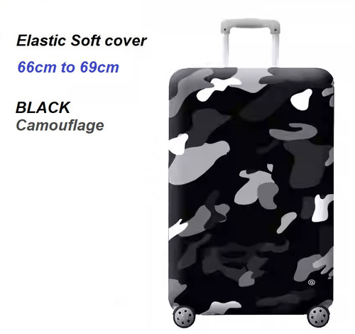 Elastic Polyester luggage cover for 66cm to 69cm BLACK Camouflage