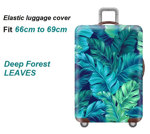 Elastic Polyester luggage cover for 66cm to 69cm Deep Forest LEAVES