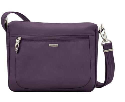 Travelon Classic Anti-Theft East West Crossbody Purple 43115