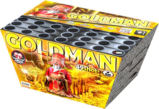 Goldman 49 Shot Firework | Z-Firing Gold Brocades