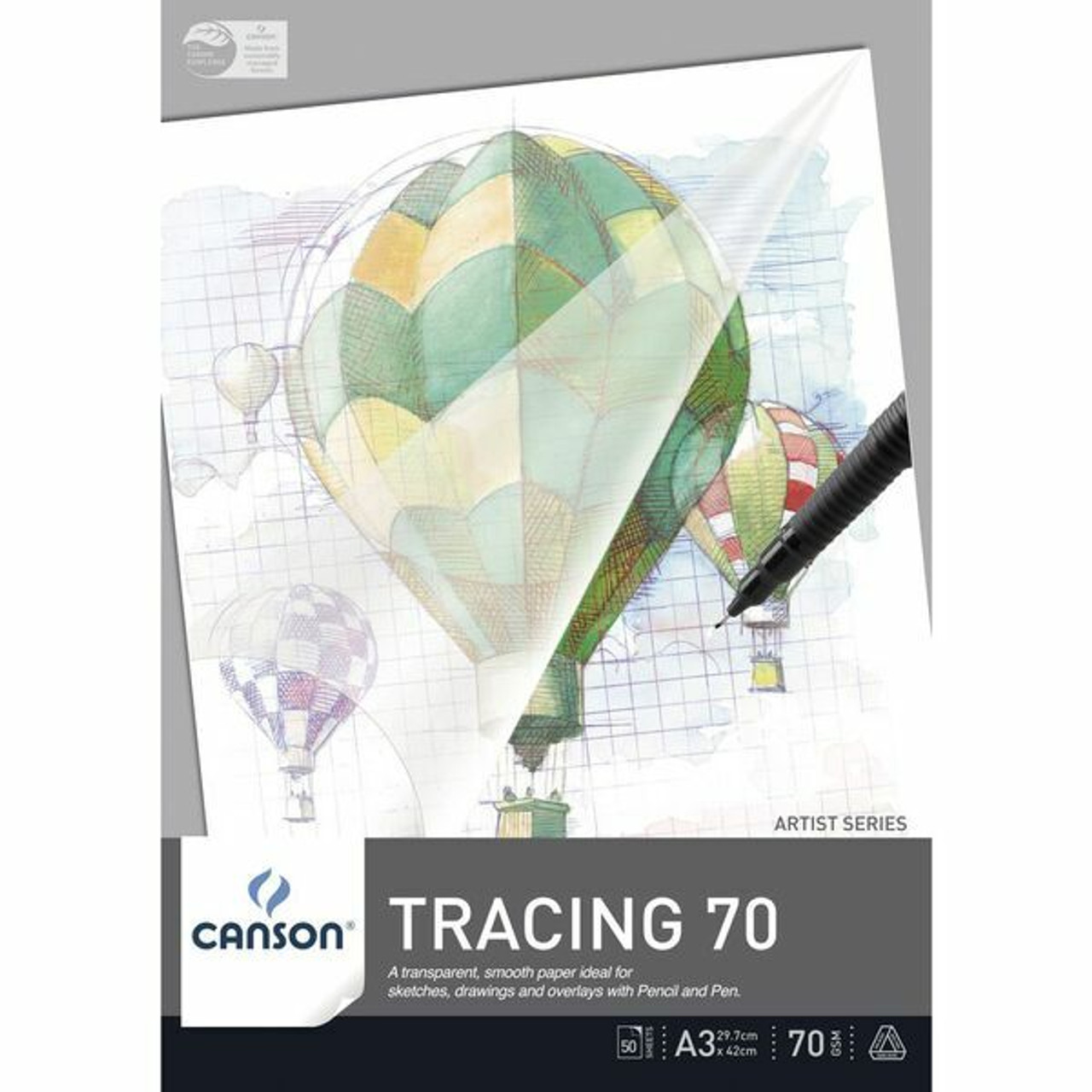 Canson Tracing Paper Pad 70gsm