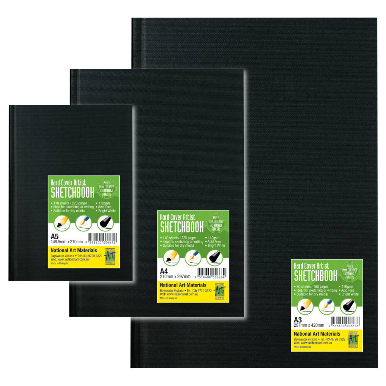 Daler Rowney Hardbound Sketchbook, Extra White, 4 x 6, 110 Sheets, 1 Each