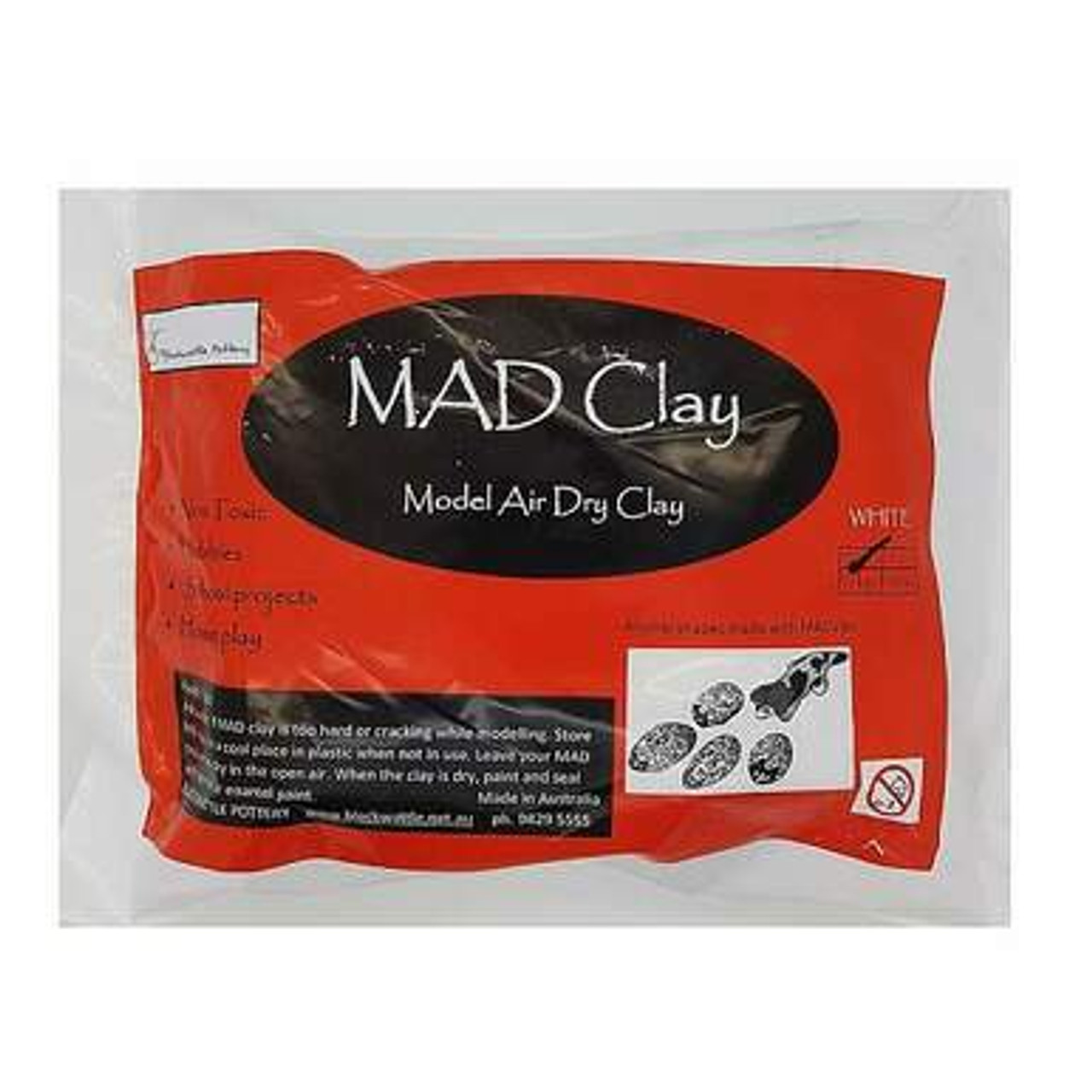Black Wattle Pottery-Mad Air 2kg White