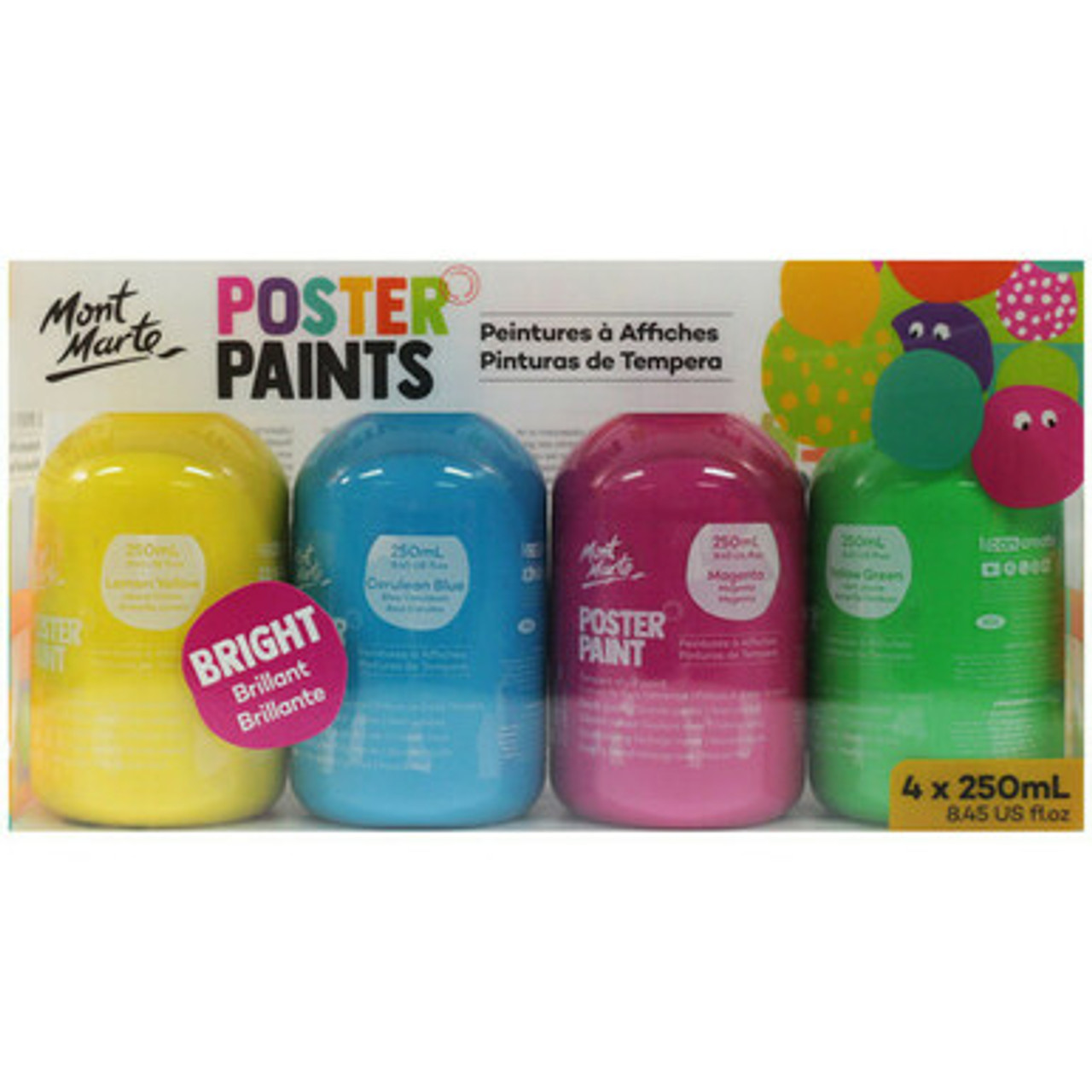 Montmarte Kids' Poster Paint Set of 4 brights 120ml each