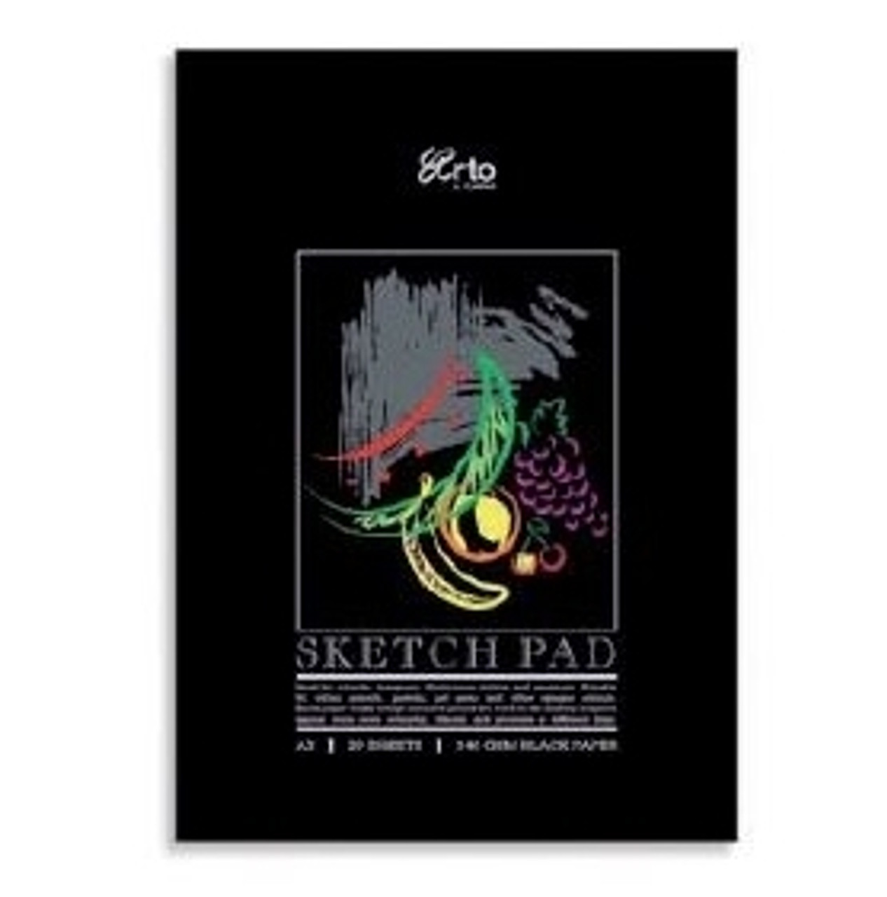 Arto Black Paper Sketch Pad A3 140Gsm 20 Sheets