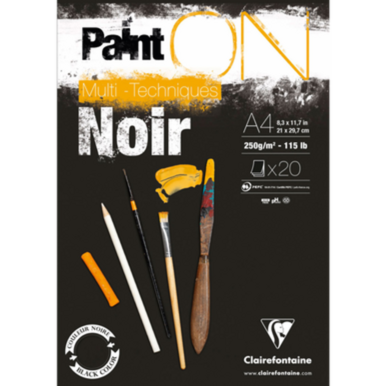 Clairefontaine Paint-On 250G Black Paper Pad A3