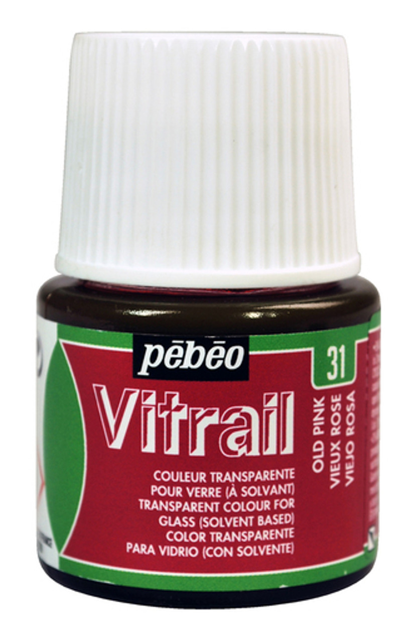 Pebeo Vitrail Glass Paint 45ml - Old Pink