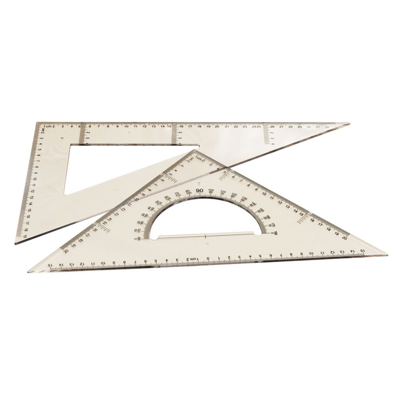 Set Square set of 2 45 degrees and 30/60 degrees 20cm