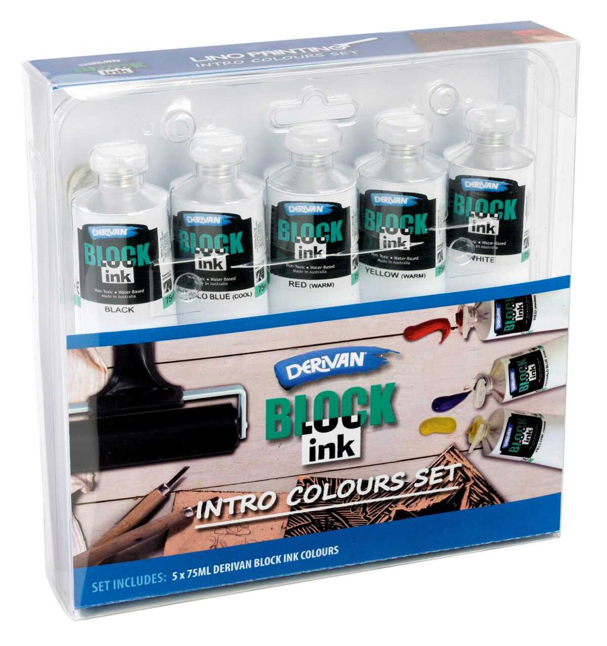 Derivan Block Ink Intro colours set of 5x75ml