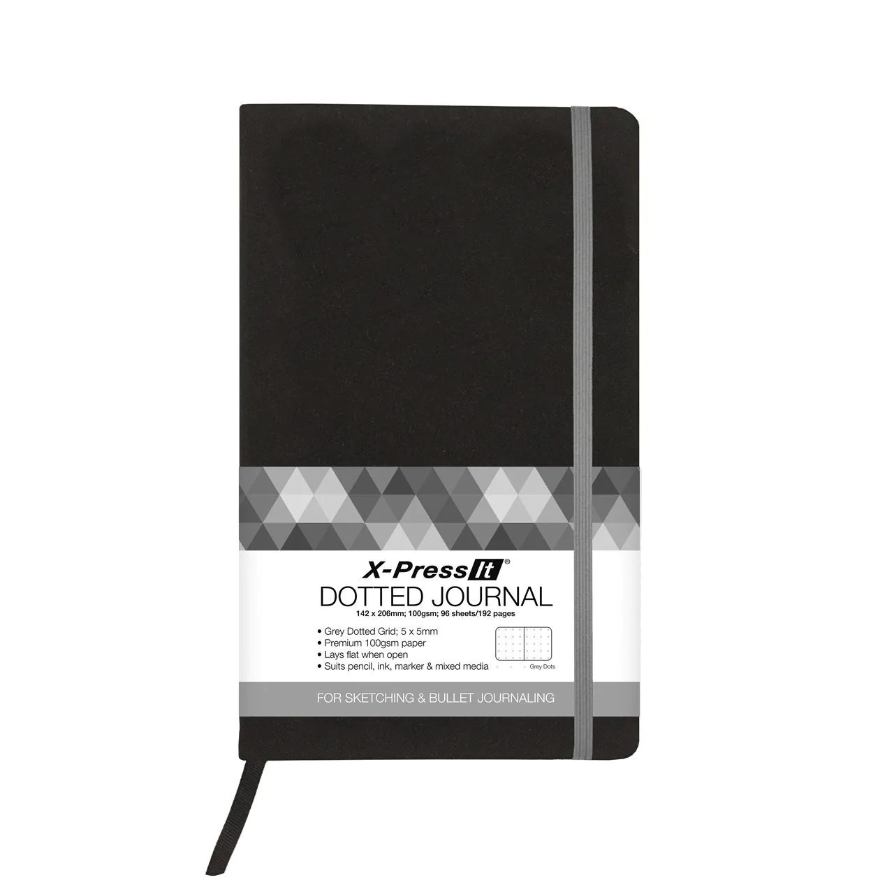 X-PressIt A5 Black Harcover Dot Journal