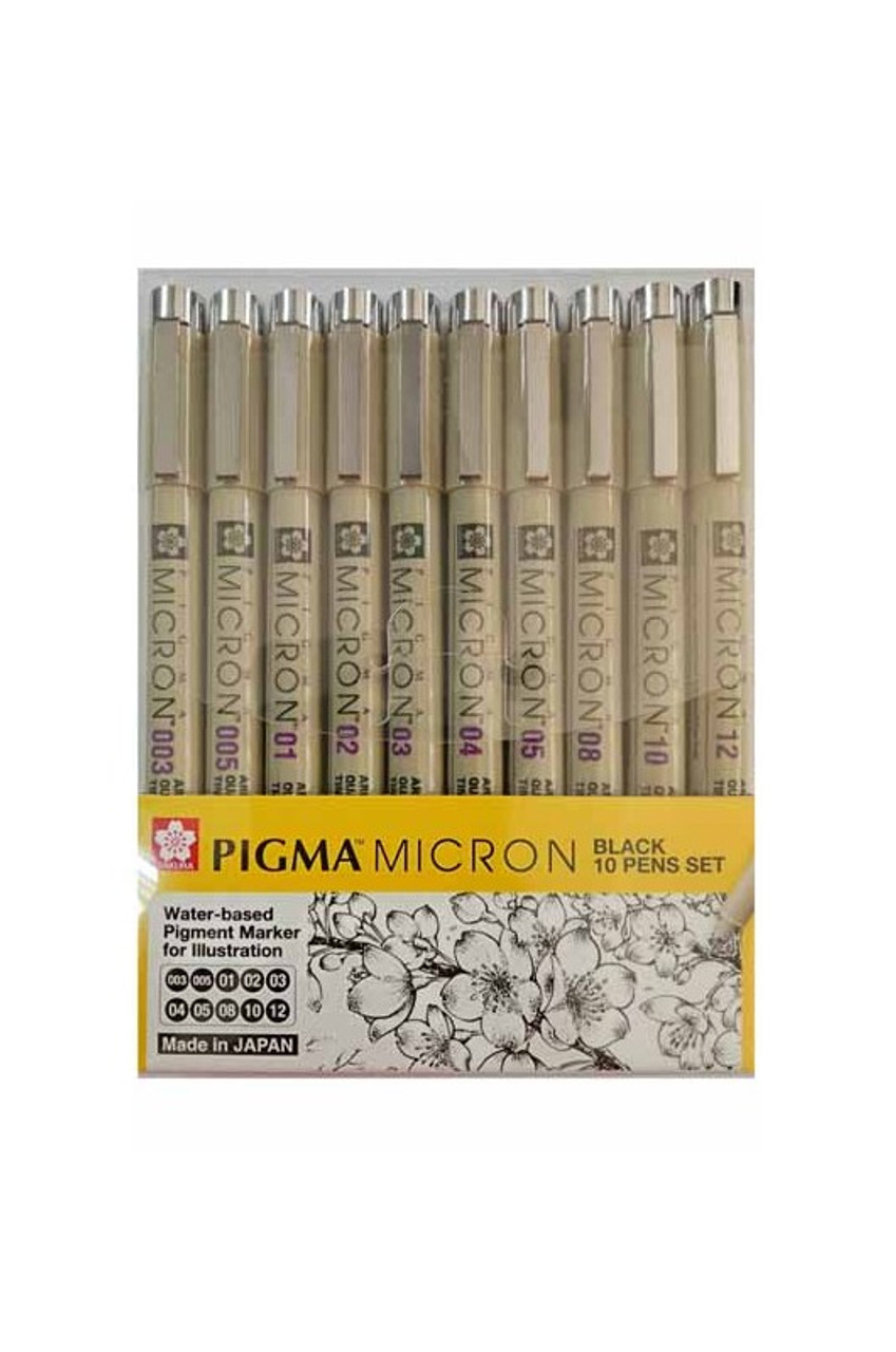 Pigma Micron Pen Set 10 Black