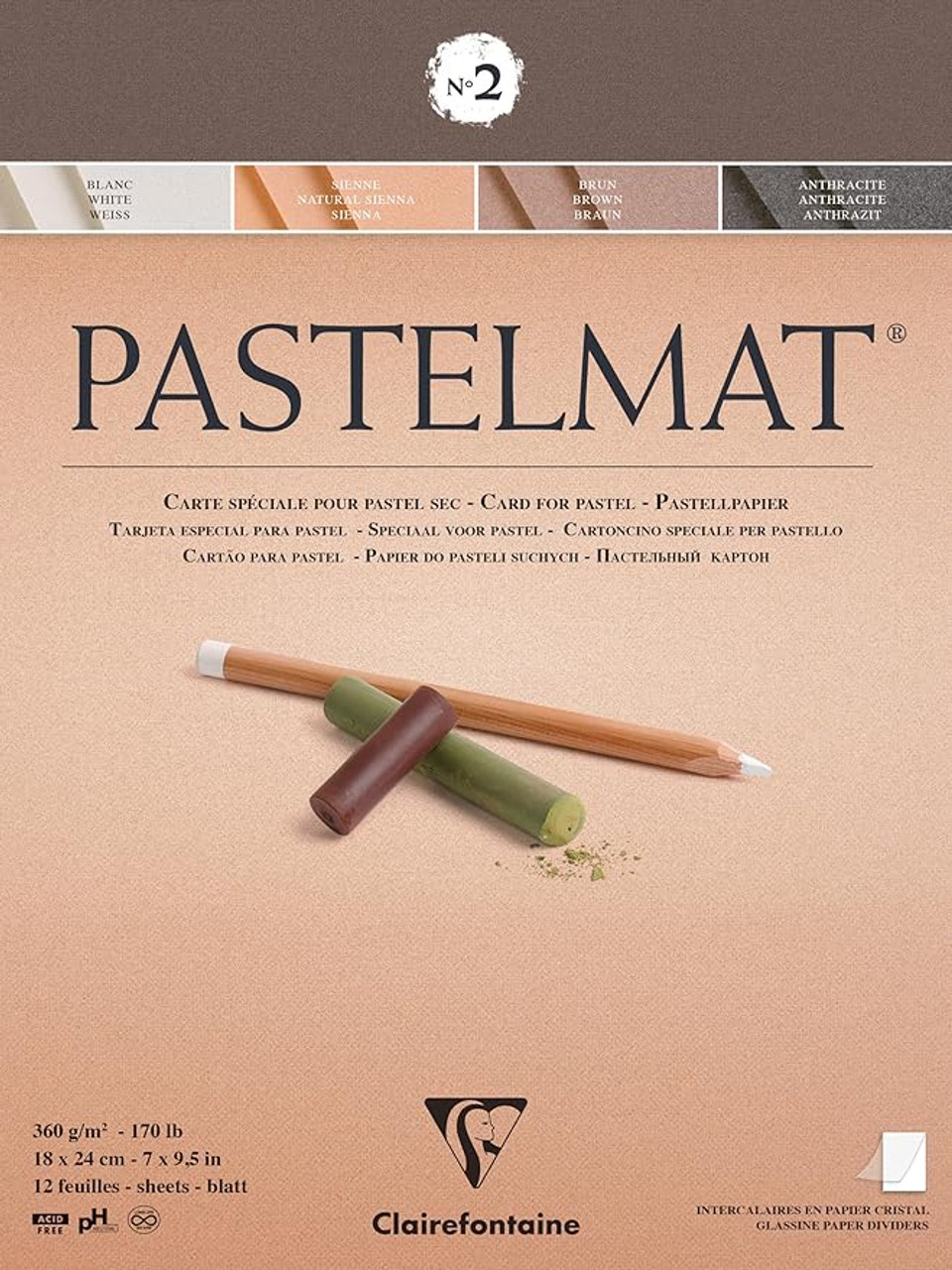 Clairefontaine Pastelmat Pad #2 12 sheet Clairefontaine Pastelmat Pad #2 12 sheet