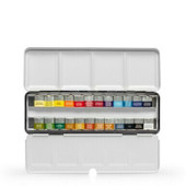 Winsor & Newton Professional Watercolour Lightweight metal sketchers box set of 24 half pans