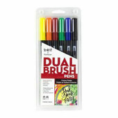 TOMBOW DUAL BRUSH PEN SET 6 PRIMARY