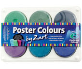 Poster Colours Cool  Disc Set of 6 with Palette