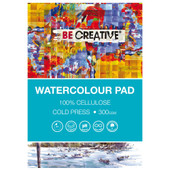 Be Creative Watercolour Pad 300gsm Cold Press 100% Cellulose A4