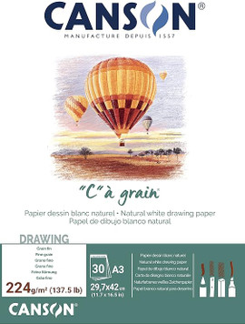 Canson C'a grain Pad 220gsm A3 30sht Canson C'a grain Pad 220gsm A3 30sht