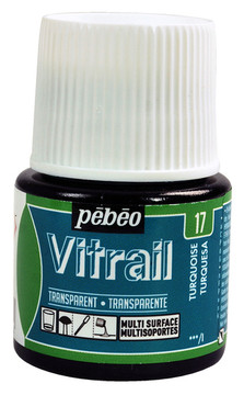 Pebeo Vitrail Glass Paint 45ml - Turquoise Pebeo Vitrail Glass Paint 45ml - Turquoise