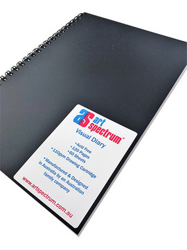 Art Spectrum-Visual Diary 110gsm, spiral bound 60sht, black cover, A3 Art Spectrum-Visual Diary 110gsm, spiral bound 60sht, black cover, A3