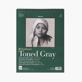 Strathmore Toned Grey Wire bound pad 11x14inch 24 sheets 118gsm Strathmore Toned Grey Wire bound pad 11x14inch 24 sheets 118gsm