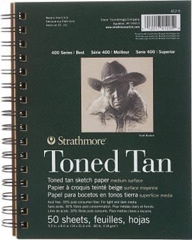 Strathmore Toned Tan Wire Bound Pad 9x12inch 50sheet Strathmore Toned Tan Wire Bound Pad 9x12inch 50sheet