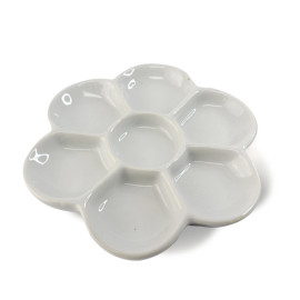 Glazed Porcelaine Flower Palette 15.3cm diameter Glazed Porcelaine Flower Palette 15.3cm diameter