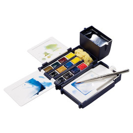 Stockmar Opaque Colour Box Set 12 Colours Pan Paints White Paint Tube Brush and Palette