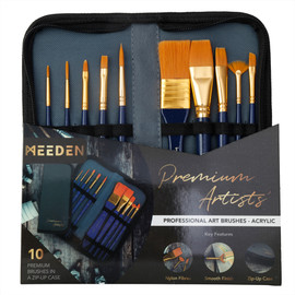 Meeden Golden Taklon Synthetic Brush set of 10 Meeden Golden Taklon Synthetic Brush set of 10
