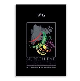 Arto Black Paper Sketch Pad 140gsm 20 sht