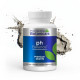 pH Balance  product bottle with powdered smear