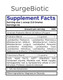 SurgeBiotic supplement facts label