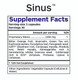 Sinus product supplement facts label