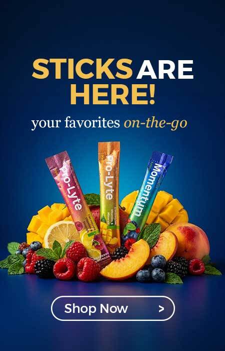 Drink Sticks of Momentum and Pro-Lyte with fruit 