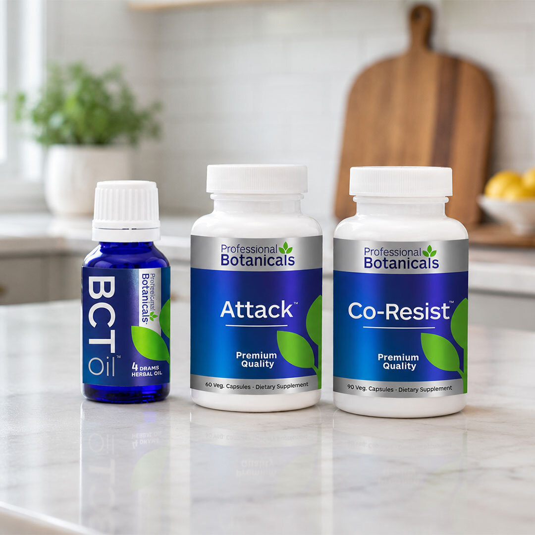 Immune support products on a countertop